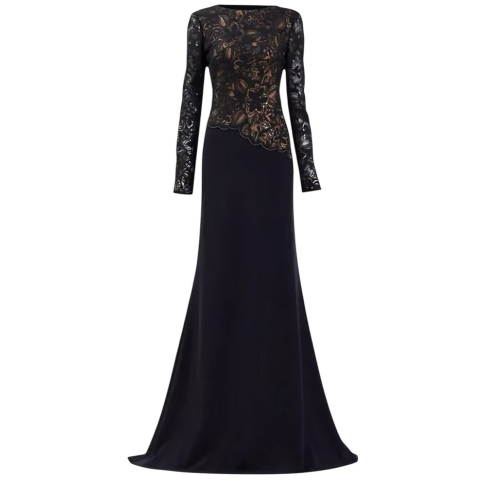 NWT Tadashi Shoji Shika Embroidered Gown Dress Size 4